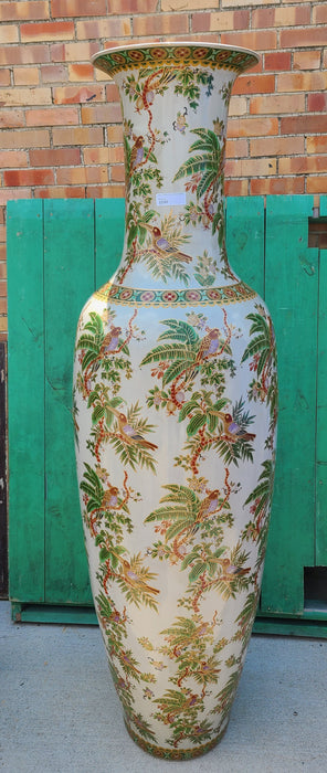 TALL TEMPLE URN WITH BIRDS