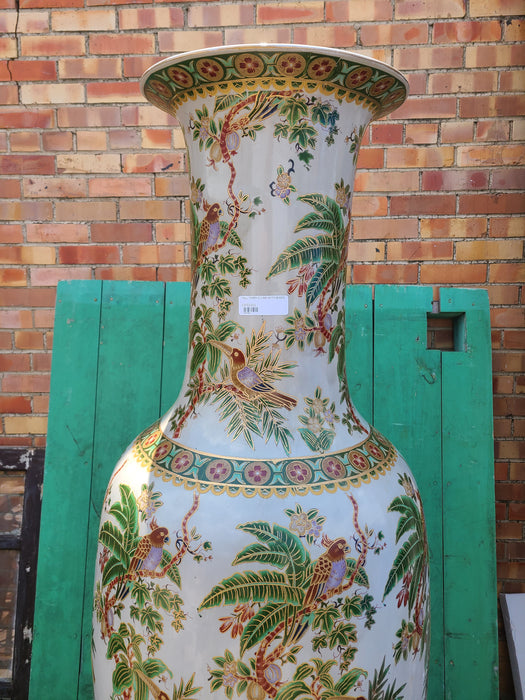 TALL TEMPLE URN WITH BIRDS