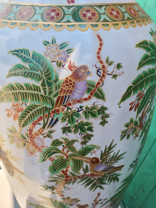 TALL TEMPLE URN WITH BIRDS