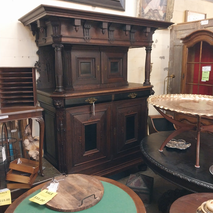 FRENCH DARK OAK COURT CUPBOARD