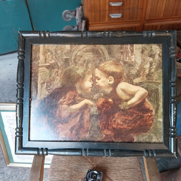 BLACK FRAMED PRINT OF CHILDREN