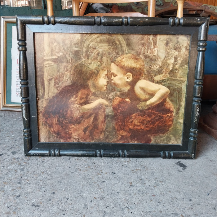 BLACK FRAMED PRINT OF CHILDREN