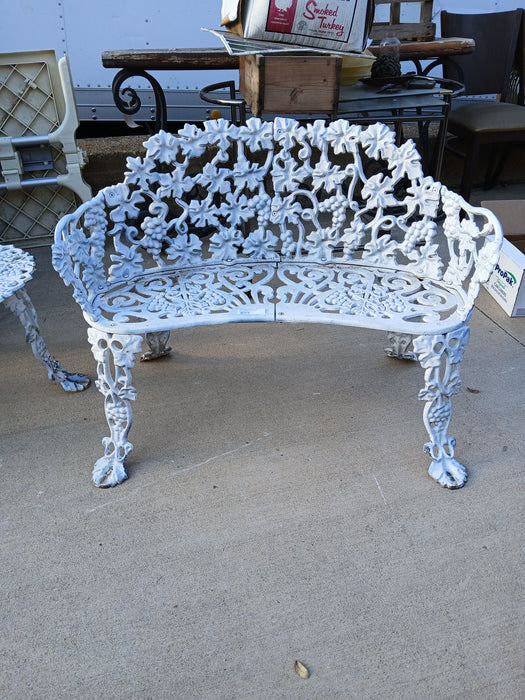 CAST IRON GARDEN BENCH WITH GRAPE CLUSTERS