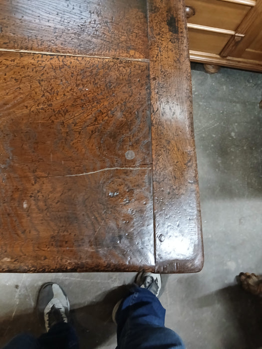 NARROW DARK OAK TRESTLE TABLE