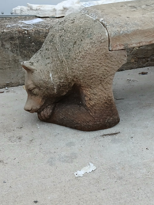 CONCRETE BEAR BENCH AS FOUND