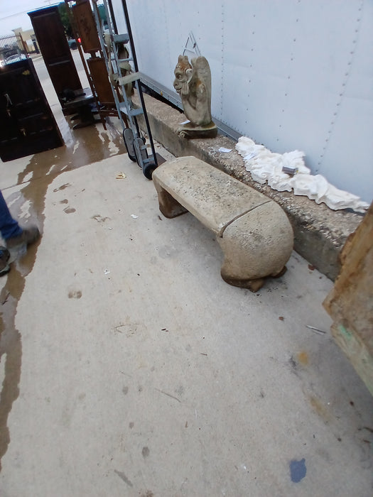 CONCRETE BEAR BENCH AS FOUND