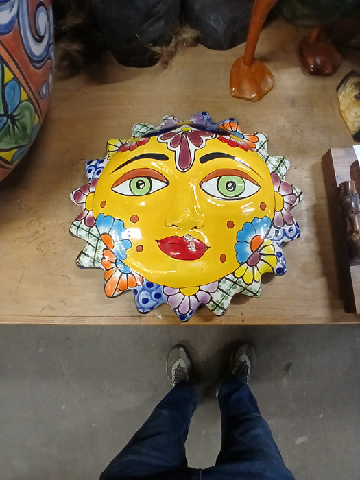 GLAZED TERRA COTTA SUN FACE