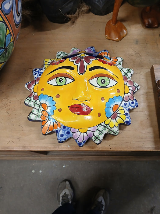 GLAZED TERRA COTTA SUN FACE