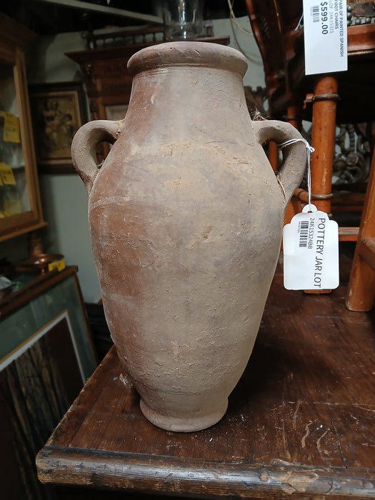 TALL TERRA COTTA JUG WITH TWO HANDLES