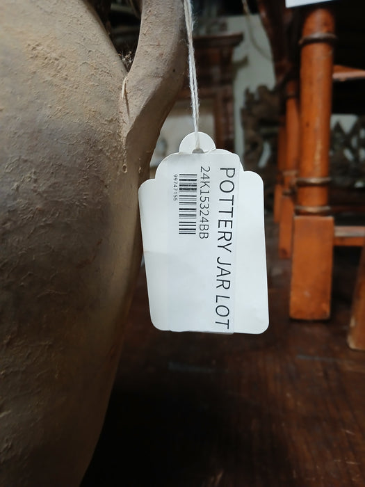 TALL TERRA COTTA JUG WITH TWO HANDLES