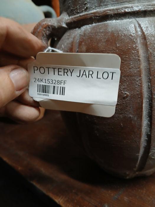 SMALL BROWN GLAZED TERRA COTTA VASE