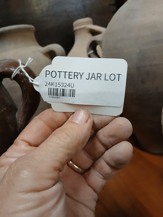 TALL BROWN GLAZED TERRA COTTA JUG