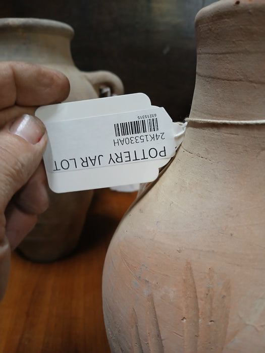 TERRA COTTA VASE WITH OLIVE BRANCH DESIGN