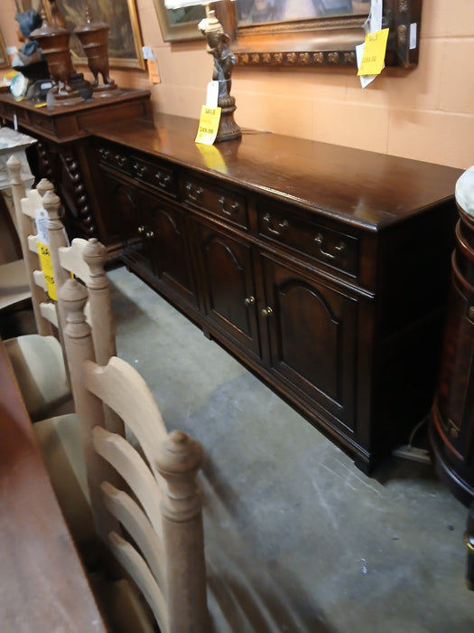 SHALLOW DARK OAK LONG RUSTIC SIDEBOARD