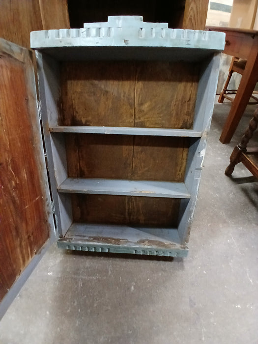 BLUE PAINTED INDIAN SPICE CABINET