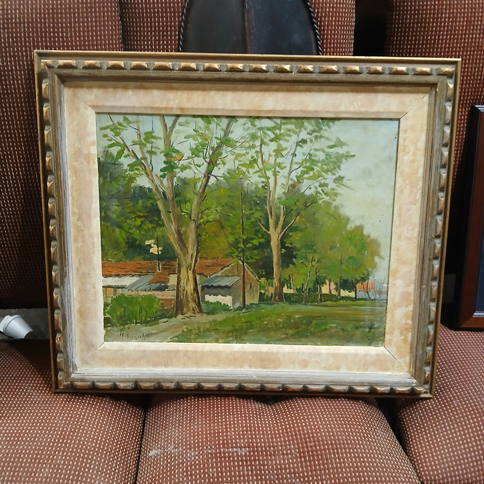 FRAMED OIL PAINTING LANDSCAPE SIGNED FARENZE LA CASCINE BERNARD