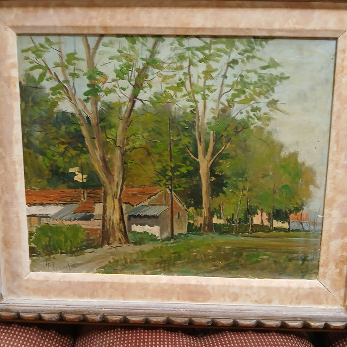 FRAMED OIL PAINTING LANDSCAPE SIGNED FARENZE LA CASCINE BERNARD