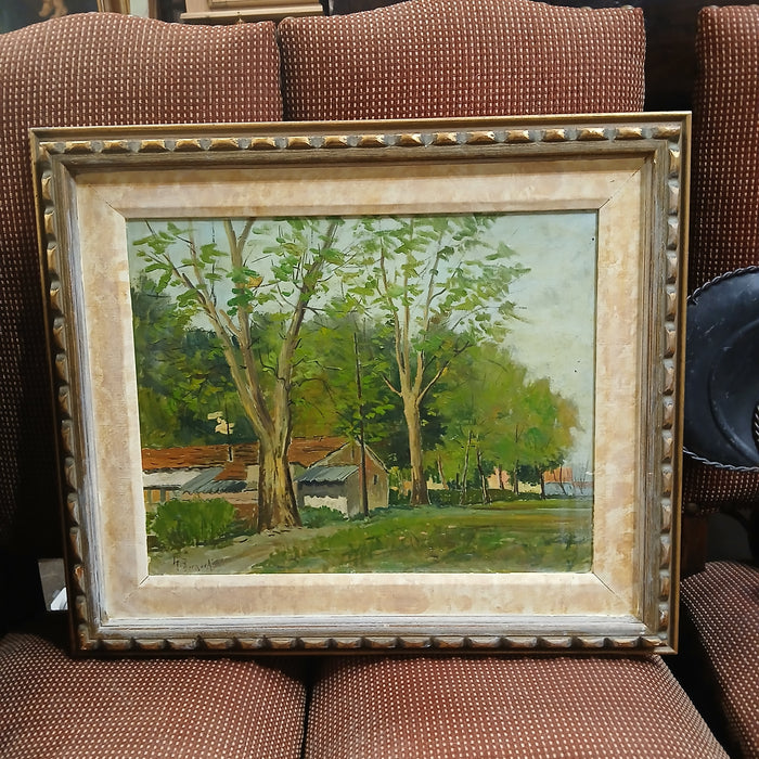 FRAMED OIL PAINTING LANDSCAPE SIGNED FARENZE LA CASCINE BERNARD