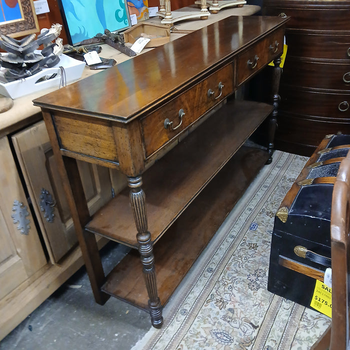 REEDED MAHOGANY OPEN SHELVES SERVER