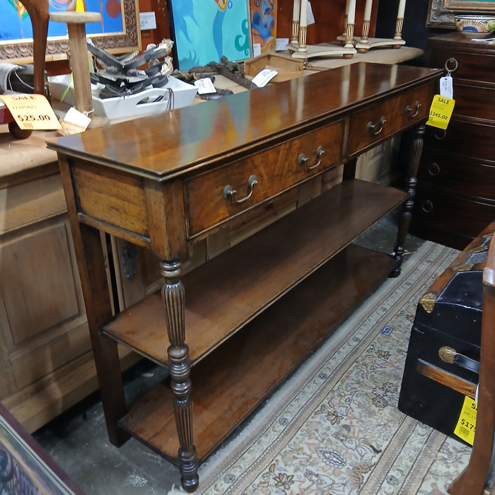 REEDED MAHOGANY OPEN SHELVES SERVER