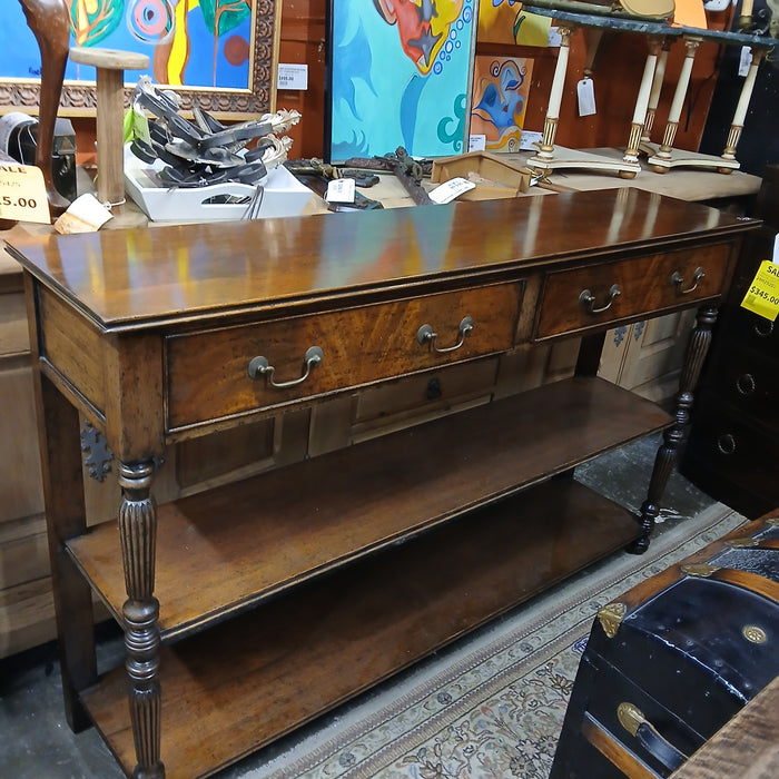 REEDED MAHOGANY OPEN SHELVES SERVER