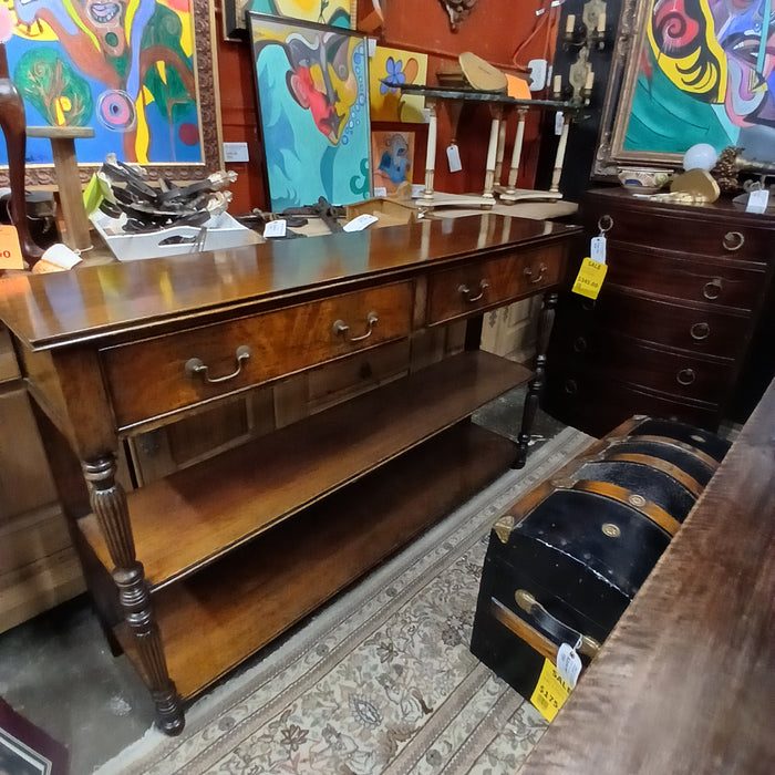 REEDED MAHOGANY OPEN SHELVES SERVER