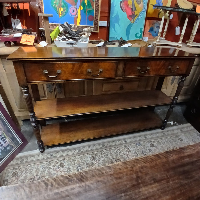 REEDED MAHOGANY OPEN SHELVES SERVER