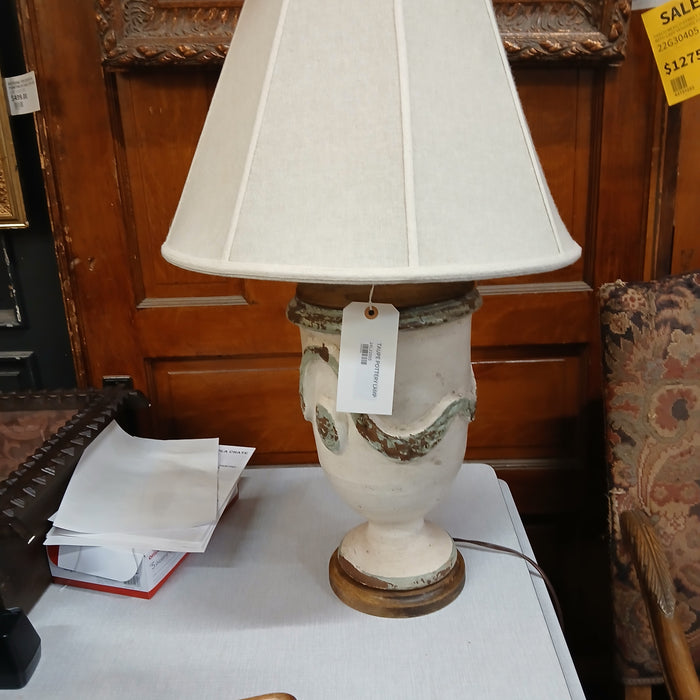 TAUPE POTTERY LAMP