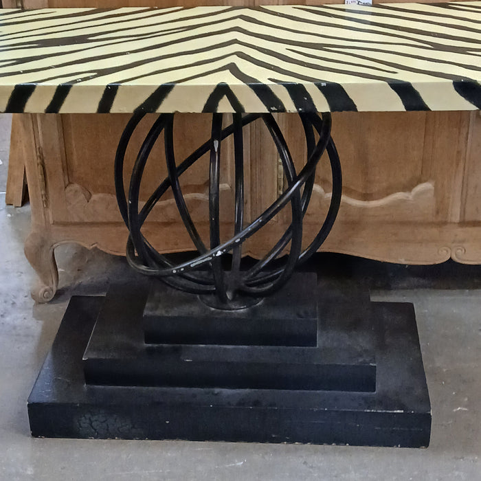 MODERN IRON BASE CONSOLE WITH PAINTED ZEBRA STRIPES