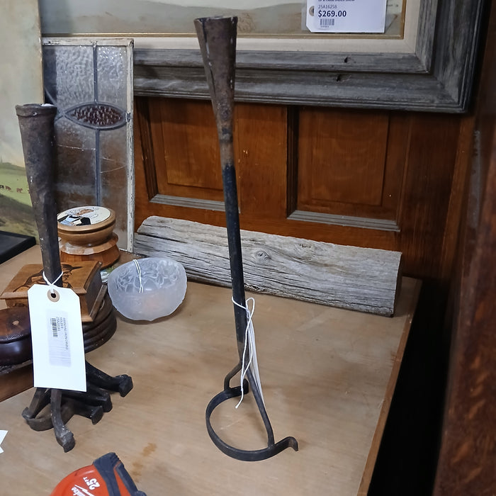 C BRANDING IRON CANDLE HOLDER