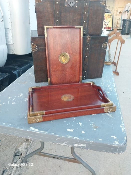 SET OF 3 INLAID STACKING TRAYS
