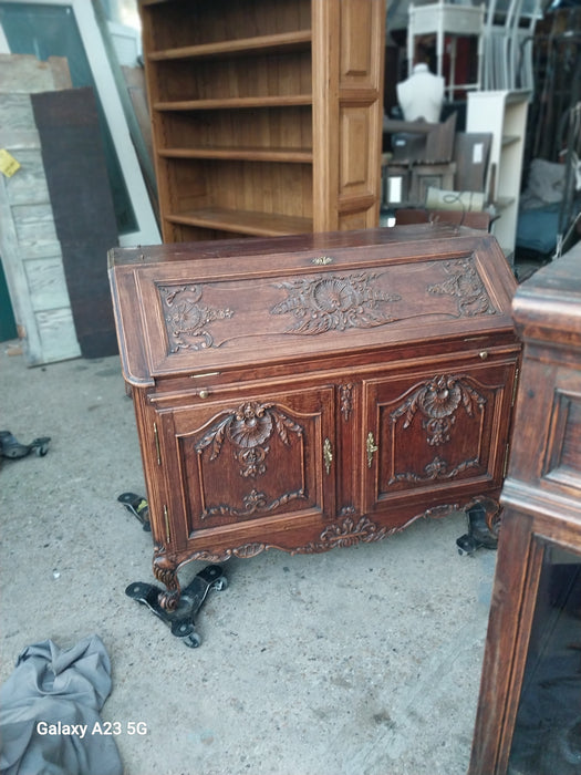 ORNATE FRENCH OAK SECRETARY