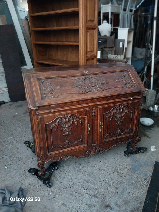 ORNATE FRENCH OAK SECRETARY