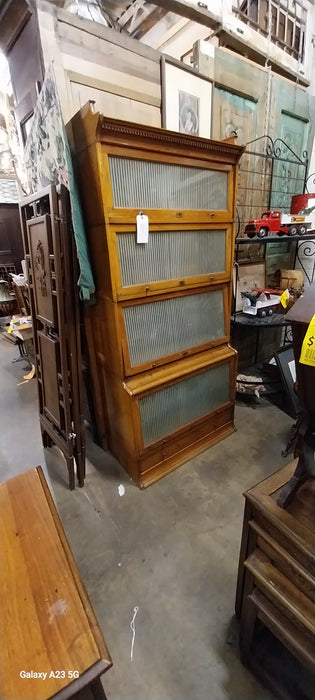 4 SECTION STACKING OAK BOOKCASE