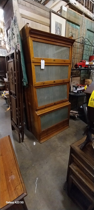 4 SECTION STACKING OAK BOOKCASE