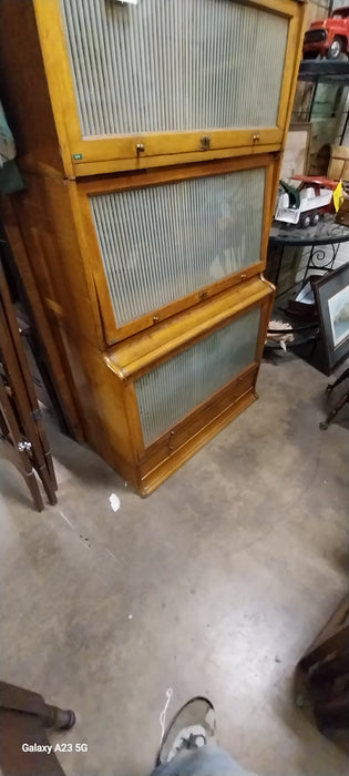 4 SECTION STACKING OAK BOOKCASE