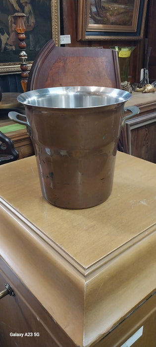 COPPER WITH BRASS HANDLES TALL PAIL