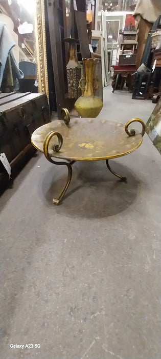 PAINTED METAL FOOTED BOWL
