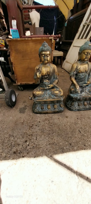 PAIR OF VINTAGE BRONZE BUDDHAS
