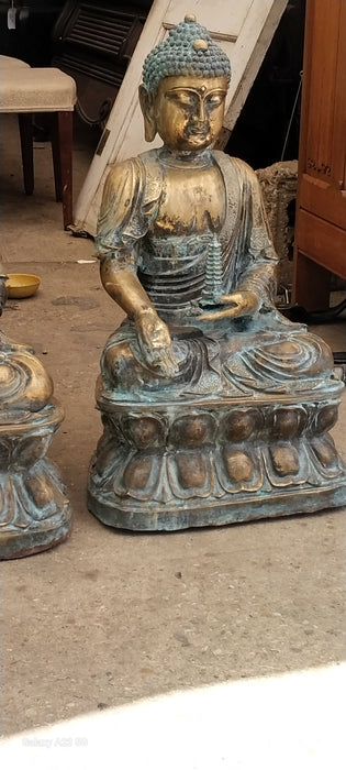 PAIR OF VINTAGE BRONZE BUDDHAS