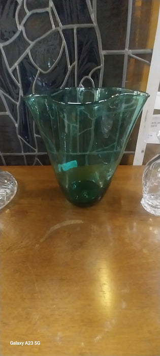 LARGE AQUA MARINE BLOWN VASE