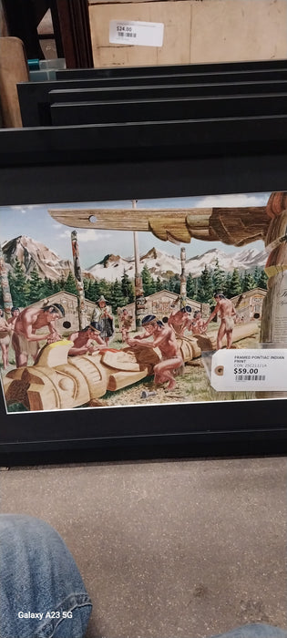 FRAMED PONTIAC INDIAN PRINT