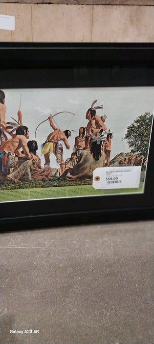 FRAMED PONTIAC INDIAN PRINT