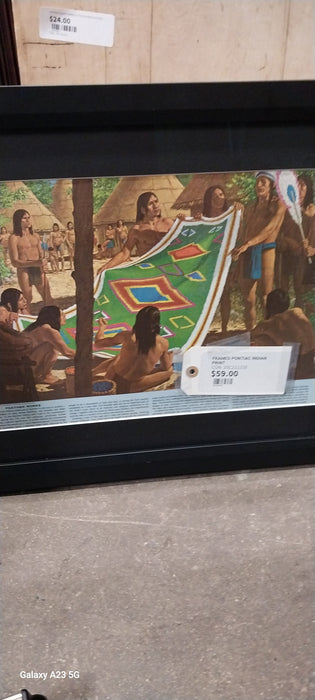 FRAMED PONTIAC INDIAN PRINT