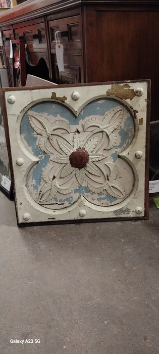 CARVED AND PAINTED GOTHIC ARCHITECHURAL PANEL
