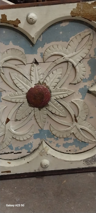 CARVED AND PAINTED GOTHIC ARCHITECHURAL PANEL