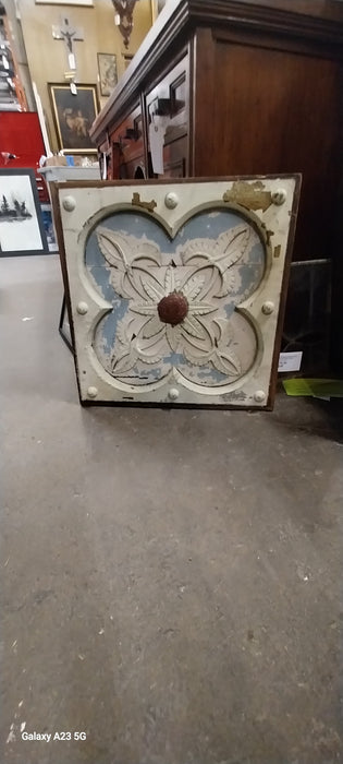 CARVED AND PAINTED GOTHIC ARCHITECHURAL PANEL