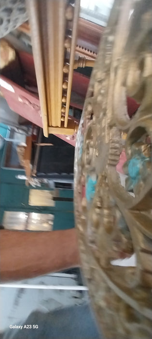 SMALL WROUGHT IRON FOLDING DEMILUNE TABLE