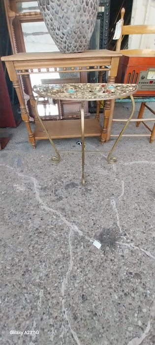 SMALL WROUGHT IRON FOLDING DEMILUNE TABLE