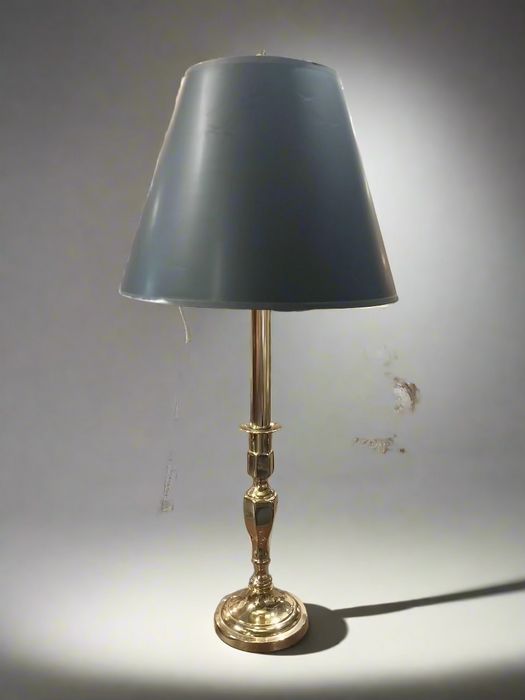 BRASS LAMP WITH BLACK SHADE